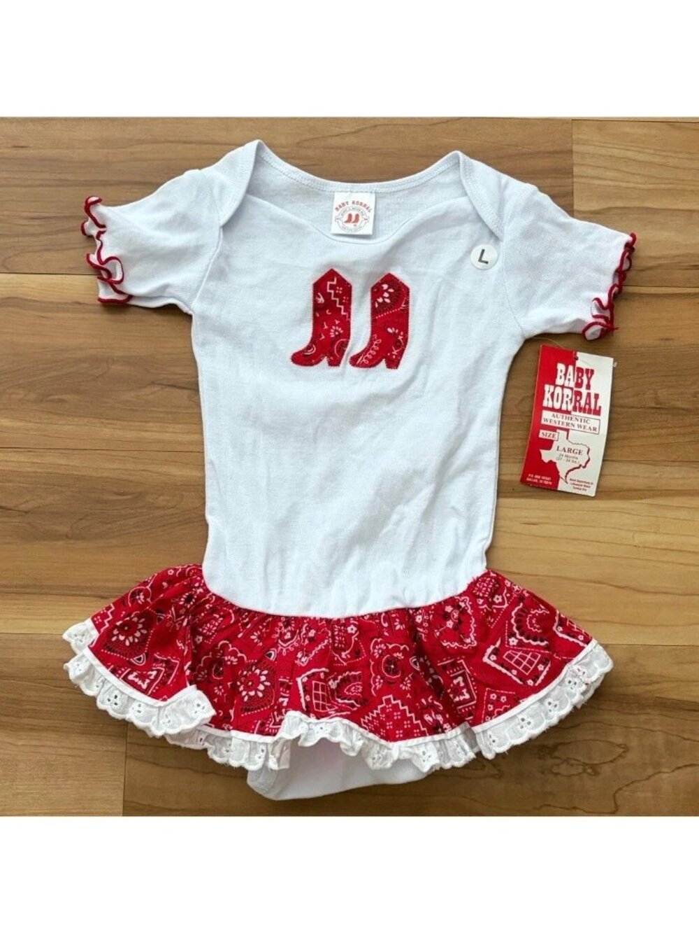 Baby Korral Red Bandana Western One Piece 24 Months Outfit NWT Ruffled Rodeo